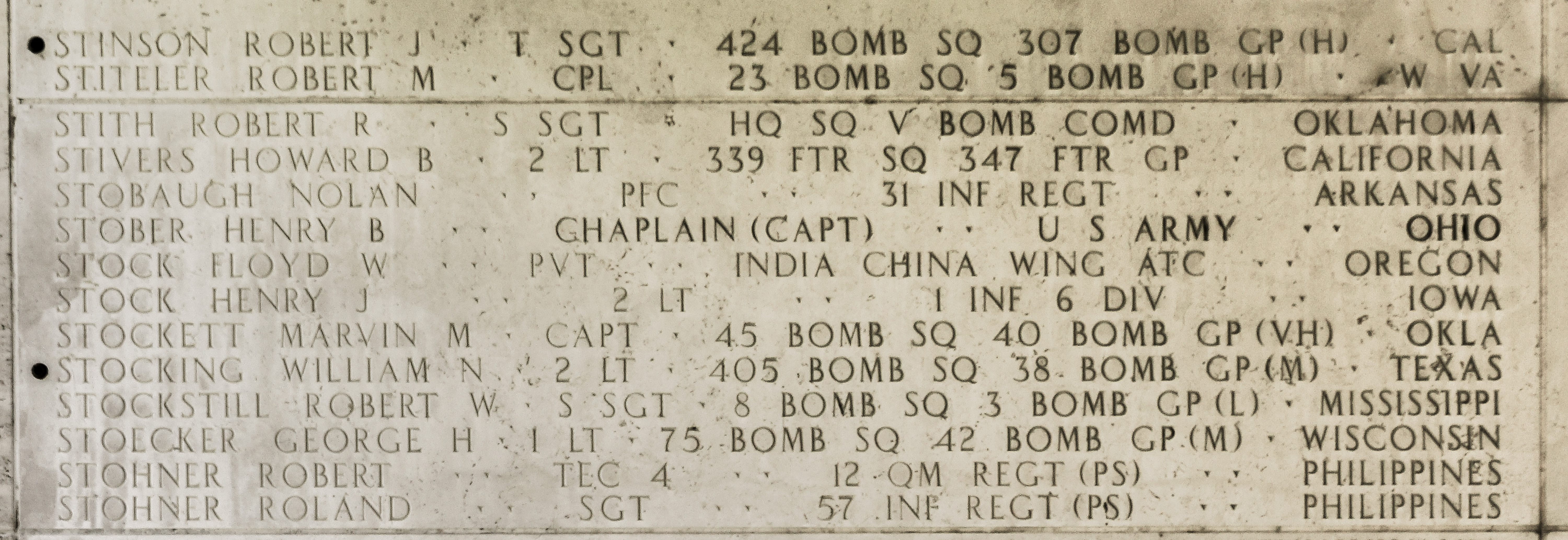 Robert J. Stinson, Technical Sergeant